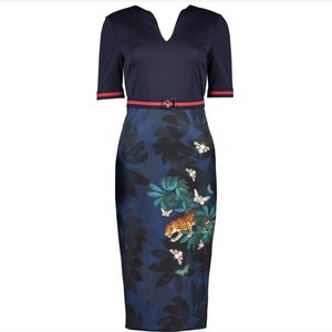 Ted Baker Tiger Print Dress Size 2